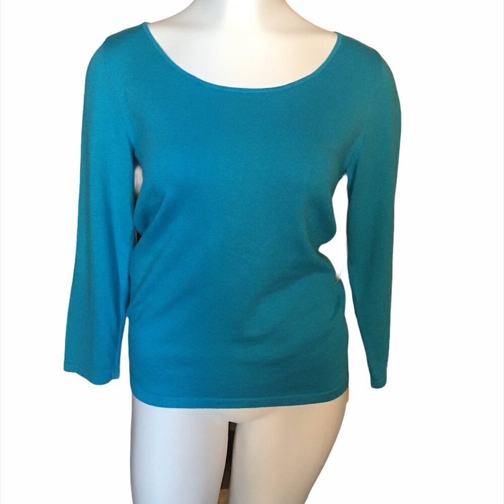 Lauren Ralph Lauren Turquoise Scoop Neck Sweater sz S